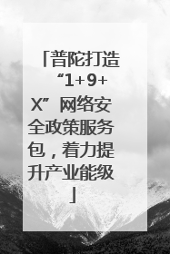 普陀打造“1+9+X”网络安全政策服务包，着力提升产业能级