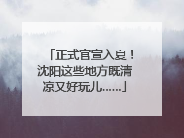 正式官宣入夏！沈阳这些地方既清凉又好玩儿……