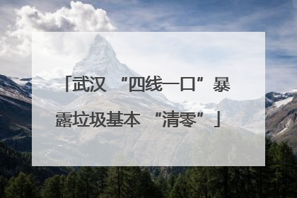 武汉 “四线一口”暴露垃圾基本 “清零”