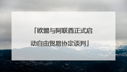 欧盟与阿联酋正式启动自由贸易协定谈判