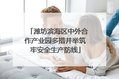 潍坊滨海区中外合作产业园多措并举筑牢安全生产防线