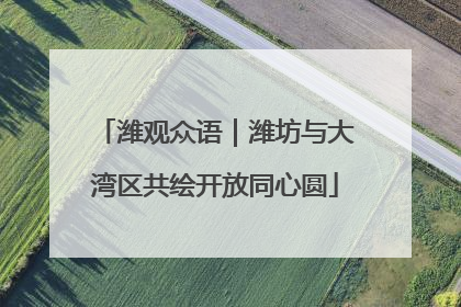 潍观众语｜潍坊与大湾区共绘开放同心圆