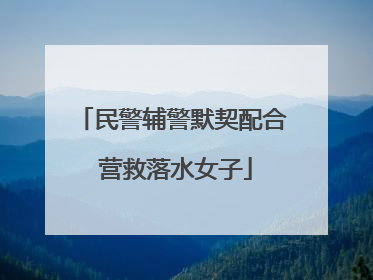 民警辅警默契配合 营救落水女子