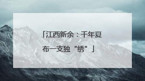 江西新余：千年夏布一支独“绣”