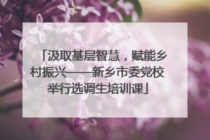 汲取基层智慧，赋能乡村振兴——新乡市委党校举行选调生培训课