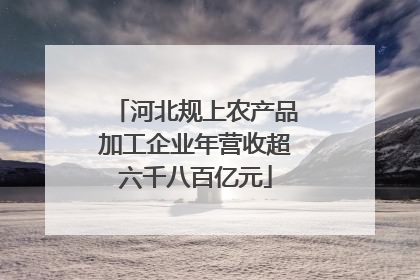 河北规上农产品加工企业年营收超六千八百亿元