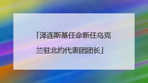 泽连斯基任命新任乌克兰驻北约代表团团长