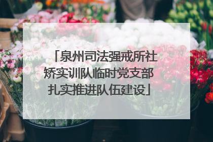 泉州司法强戒所社矫实训队临时党支部扎实推进队伍建设