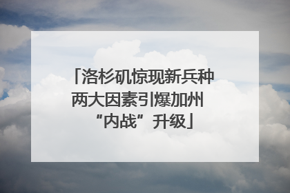 洛杉矶惊现新兵种 两大因素引爆加州“内战”升级