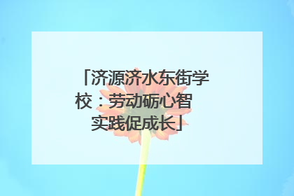 济源济水东街学校：劳动砺心智 实践促成长