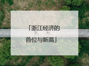 浙江经济的首位与新高