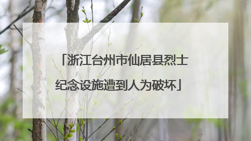 浙江台州市仙居县烈士纪念设施遭到人为破坏