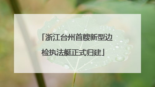 浙江台州首艘新型边检执法艇正式归建