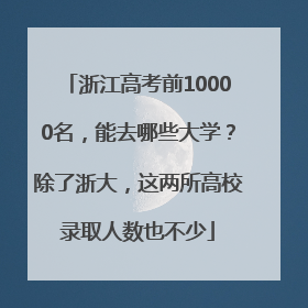 浙江高考前10000名，能去哪些大学？除了浙大，这两所高校录取人数也不少