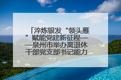 淬炼银发“领头雁”赋能党建新征程——泉州市举办离退休干部党支部书记能力建设专题培训