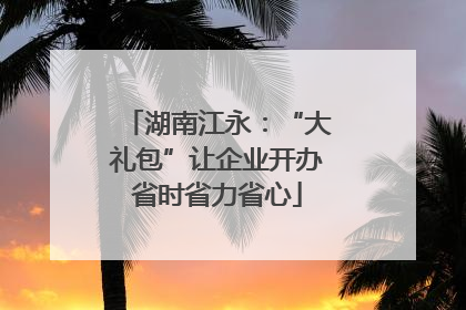 湖南江永：“大礼包”让企业开办省时省力省心