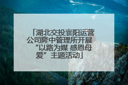 湖北交投襄阳运营公司隆中管理所开展“以路为媒 感恩母爱”主题活动