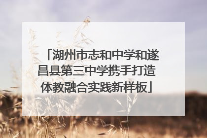 湖州市志和中学和遂昌县第三中学携手打造体教融合实践新样板