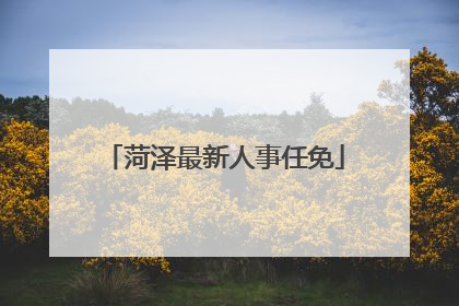菏泽最新人事任免