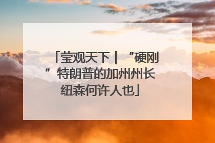 莹观天下｜“硬刚”特朗普的加州州长纽森何许人也