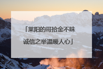 莱阳的哥拾金不昧 诚信之举温暖人心