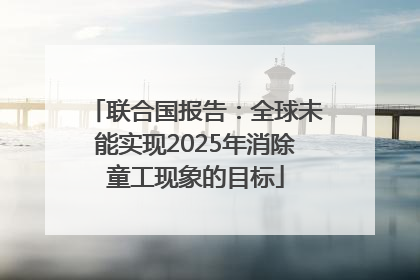 联合国报告：全球未能实现2025年消除童工现象的目标