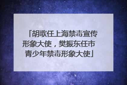 胡歌任上海禁毒宣传形象大使，樊振东任市青少年禁毒形象大使