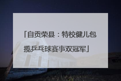 自贡荣县：特校健儿包揽乒乓球赛事双冠军