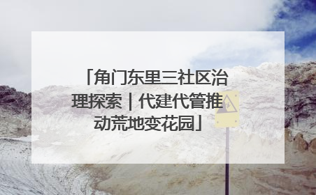 角门东里三社区治理探索｜代建代管推动荒地变花园