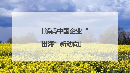 解码中国企业“出海”新动向