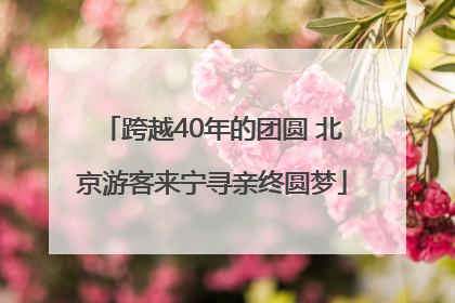 跨越40年的团圆 北京游客来宁寻亲终圆梦
