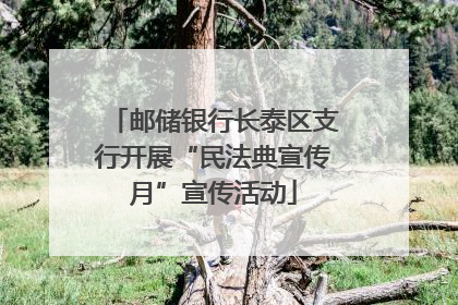 邮储银行长泰区支行开展“民法典宣传月”宣传活动