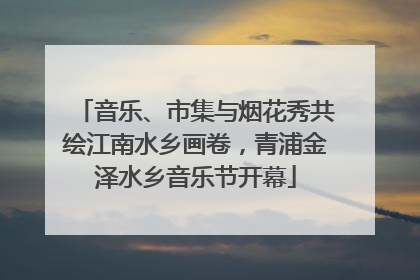 音乐、市集与烟花秀共绘江南水乡画卷，青浦金泽水乡音乐节开幕