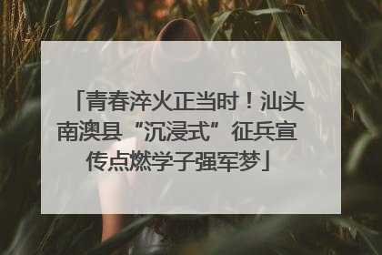 青春淬火正当时！汕头南澳县“沉浸式”征兵宣传点燃学子强军梦