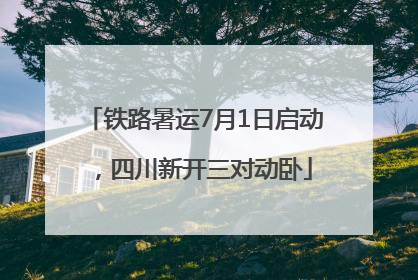 铁路暑运7月1日启动，四川新开三对动卧