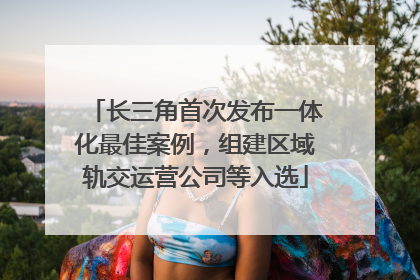 长三角首次发布一体化最佳案例，组建区域轨交运营公司等入选
