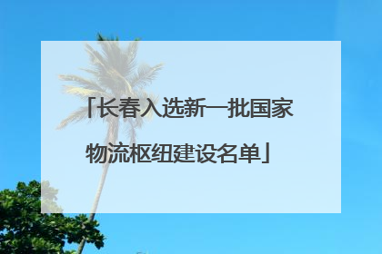 长春入选新一批国家物流枢纽建设名单