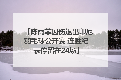 陈雨菲因伤退出印尼羽毛球公开赛 连胜纪录停留在24场