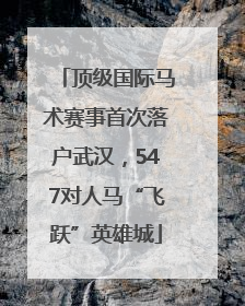 顶级国际马术赛事首次落户武汉，547对人马“飞跃”英雄城
