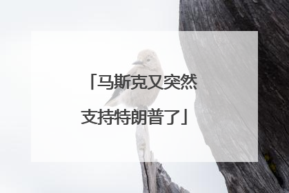 马斯克又突然支持特朗普了