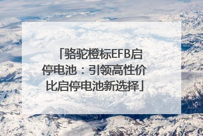 骆驼橙标EFB启停电池：引领高性价比启停电池新选择