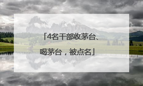 4名干部收茅台、喝茅台，被点名