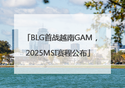 BLG首战越南GAM，2025MSI赛程公布