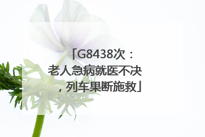 G8438次：老人急病就医不决，列车果断施救