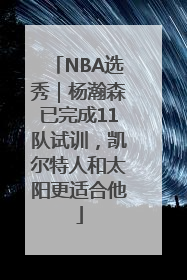 NBA选秀｜杨瀚森已完成11队试训，凯尔特人和太阳更适合他